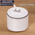 Bolsa de lavado cilíndrica para 3-4 sujetadores, malla blanca, medida 17x15cm - Blanco Bordado Cilindro