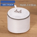 Cylindrical mesh laundry bag for 3-4 bras, white reinforced mesh, size 17x15cm - White Embroidery Cylinder
