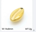 Minimalist golden shell pendant in hollow stainless steel design measuring 14x8mm - Cowrie Shell Style (KLJ7624-Z)