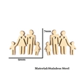Golden stainless steel family member stud earrings featuring a minimalist silhouette design - Family Silhouette / Gold