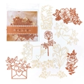Lace hollow decorative paper set for scrapbooking featuring floral and heart patterns - Flower Island Bellflower