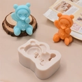 Teddy bear silicone mold with heart detail for chocolate fondant and DIY resin crafts - Heart Button Hoodie Bear (102#)