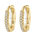 Vista dettagliata di orecchini huggie dorati con zirconi e dimensioni specifiche incluse - Diametro Interno 6mm / Oro (6mm)