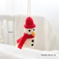 Handmade wool felt snowman ornament with red hat and scarf, 10cm Christmas tree decor - 10cm/7g