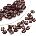 Dark brown coffee bean acrylic beads with gold accents for DIY jewelry making - 30 Pcs/Pack / Reddish Brown Gold Traced