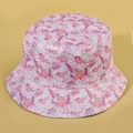 Floral daisy print reversible bucket sun hat for women in pink and white cotton canvas - M(56-58cm) / Pink (Reversible)