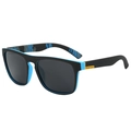 Polarized sunglasses with black matte frame and bright blue interior for outdoor sports - Blue Black Frame Gray Lens