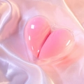 Pink heart-shaped storage box set with two soft drop-shaped makeup sponges on pink silk - Light Pink Heart/OPP Bag