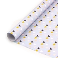 Papier cadeau kraft blanc lavande avec impression de motifs géométriques triangles - Imprimé Triangle Géométrique / 50*70cm