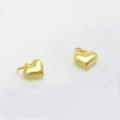Ciondoli a cuore in argento S925 con finitura dorata spazzolata per gioielleria fai-da-te - Cuore spazzolato da 11MM / Oro