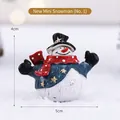 Figurine miniature de bonhomme de neige en résine avec manteau bleu, taille 4x5cm - Mini bonhomme de neige style 1 (manteau bleu)