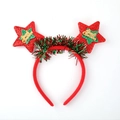Christmas headband with red and green double stars and Merry Christmas text decor - 36# Red Star