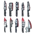 Ciondoli coltello horror con teschio e motivi di sangue per gioielli Halloween fai-da-te - Set 10pz Coltelli di Halloween Stampati in Acrilico