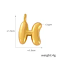Balloon-style gold-plated letter H pendant in polished copper, size 1.9cm x 1.3cm - Letter H (D79-H)