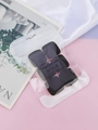 Set of six black matte square finger puffs in a clear zip bag on aesthetic background - 6Pcs Square Black + OPP Bag