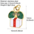 Enameled stainless steel gift box charm for Christmas DIY jewelry making - Gift Box (G26)