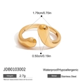 Wasserfester goldener Tropfenring aus Edelstahl, hypoallergen und größenverstellbar - Wassertropfenform Stil (JDR0104002) / Gold