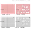 Detailed view of Mother's Day silicone mold set with I Heart MAMA text and dimensions - Mother's Day Cash Box Set (D5548)