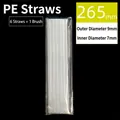 265mm*OD 9mm*ID 7mm (6 PE Straws + 1 Brush)