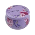 Purple floral round tin container with lavender and rose patterns for tea or candle - D126-Sweet Days Purple Floral