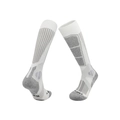 Winter merino wool ski socks in white and grey color block, professional sport socks - 8214 White/Grey