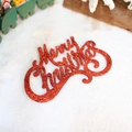 Decorazione natalizia rossa con glitter e scritta Merry Christmas per l'albero di Natale - 15CM / Rosso