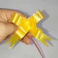 Golden pull flower ribbon bow for gift packaging decoration and festive celebrations - Solid Dark Yellow