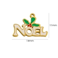 Ciondolo natalizio NOEL in smalto colorato e metallo dorato, dimensioni di 14mm - Lettere di Natale NOEL