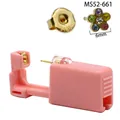 Pink disposable ear piercing tool with 6mm 316L flower zircon stud earring - 6mm Gold Flower with Colored Zircon (MS52-661)