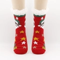 Chaussettes de sol de Noël épaisses avec doublure polaire et motif Père Noël - Taille unique / Père Noël avec étoile