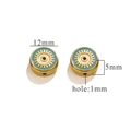 Blaue Emaille-Perle mit bösem Blick in Gold, 12 mm Durchmesser, 1 mm Loch für Schmuck - Rund-Blau