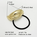 Detailed technical diagram showing 5.85cm length of this golden metal bow hairband - Boat / Gold