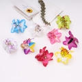 Set of colorful bohemian faux orchid hair clips for beach vacations and floral styling - Mixed Colors