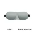Standard 3D contoured sleep mask in grey breathable fabric with elastic head strap - Basic Version / Gray