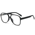 Occhiali da sole aviator oversize nero opaco con elegante design a doppio ponte - Montatura Nero Opaco Lenti Anti-luce Blu