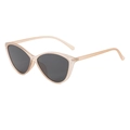 Pink cat eye sunglasses for women with translucent frames and dark grey lenses - Champagne Frame Grey Lens