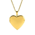 Collana con medaglione a forma di cuore dorato con finitura lucida e cerniera - Cuore Lucido / 50cm / Oro