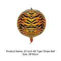 22 inch 4D tiger stripe foil balloon with vibrant orange and black patterns 28x65cm - 22 Inch 4D Sphere Tiger Stripe