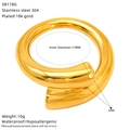 Detail of minimalist 18K gold plated stainless steel thick ring showing 6mm wall thickness - Minimalist Thick Wall Style (SR178G)