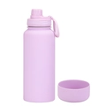 Matte lavender 1L large capacity stainless steel sports water bottle with silicone base - 1 L / Lavender - Sport