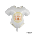 Baby onesie shaped foil balloon with Welcome BABY print for baby shower decor 58x53cm - Baby Clothing White