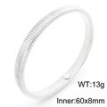 Silver tubogas stretch bangle in stainless steel, 13g weight and 60x8mm dimensions - Width 8mm (Inner Diameter 60mm) / Steel Color (KB183422-HM)