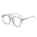 Retro double-bridge sunglasses with a transparent grey frame and oversized pilot design - Transparent Grey Frame Anti-Blue Light Glasses