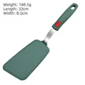 Spatola in silicone verde scuro con manico in acciaio, lunghezza 33cm e peso 148,5g - Spatola Piena Inclinata