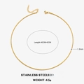 Minimalist golden stainless steel snake chain necklace with adjustable length and clasp - 1.5mm-40+5cm / Gold