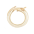 Detailed set of three gold titanium steel chains including rope, snake, and bead styles - Gold Three-Piece Set (Rope Chain/Snake Chain/Bead Chain) (JDBW2304003)