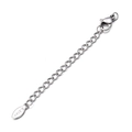 7cm stainless steel extender chain with lobster clasp and tag in silver finish - Steel Oval Tag