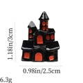 Miniature black and orange Halloween castle ornament with height 3cm and width 2.5cm - Black Castle Figurine