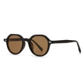 Retro polarized sunglasses with dark frame and brown lenses in a 45-degree side view - Tea Frame Tea Lens (C2)