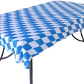 Oktoberfest Tischdecke mit klassischem blau-weißem bayerischem Rautenmuster für Partys - Großes Gitter Tischdecke 130*220